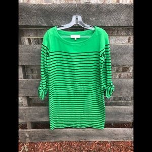 Jones New York Kelly green and navy blue tunic dress medium